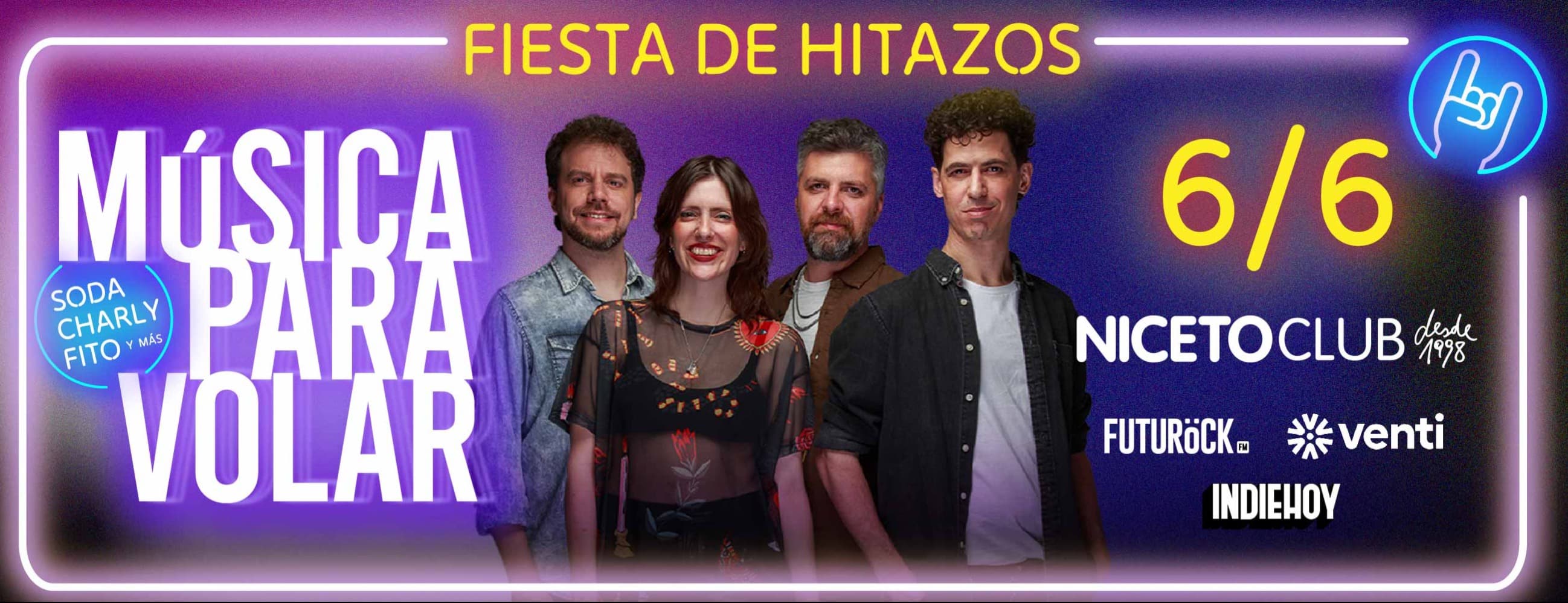  MUSICA PARA VOLAR PRESENTA SODA CHARLY Y FITO, FIESTA DE HITAZOS en Niceto Club