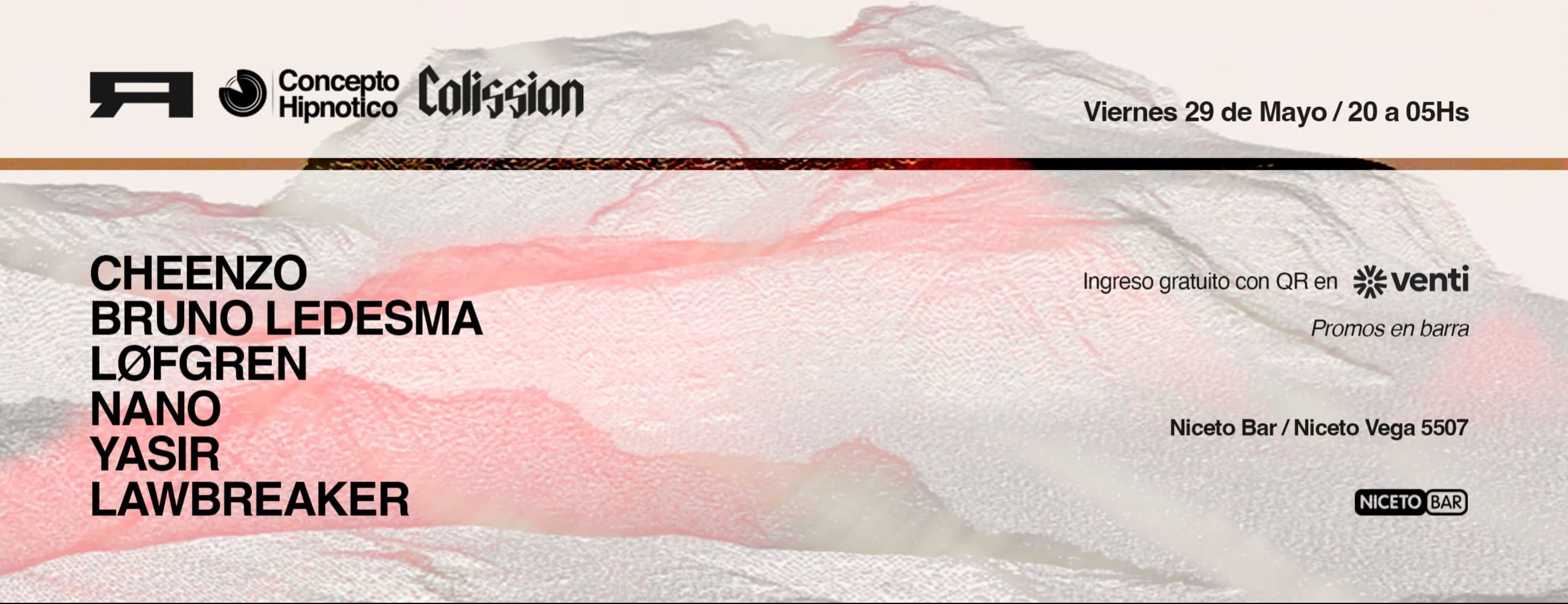 CONCEPTO HIPNÓTICO x COLISSION TECHNO x RETÓRICA en Niceto Bar